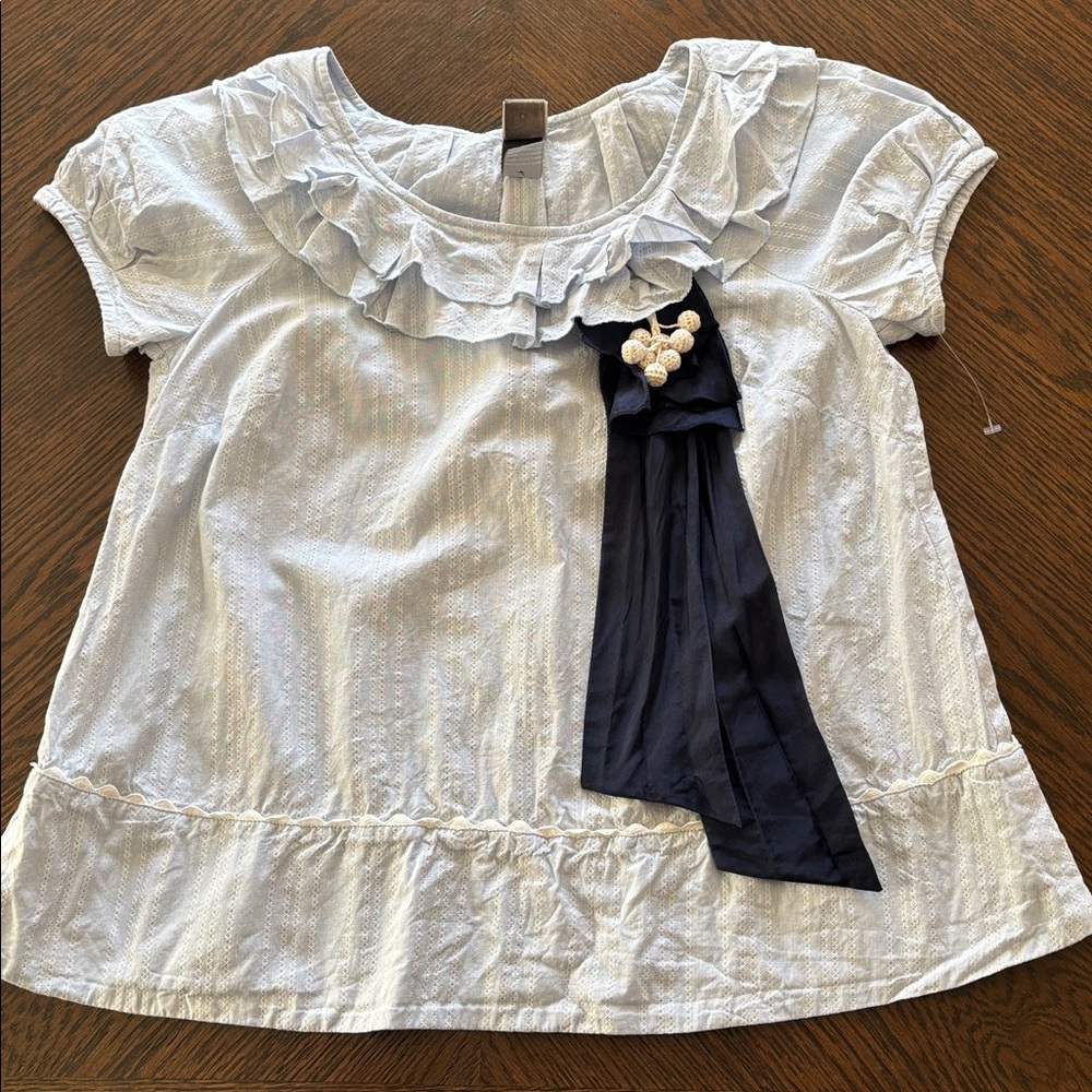 Vintage Anthropologie Lithe Blue Peter Rabbit blouse size 4 (Small) NWOT - Picture 2 of 9
